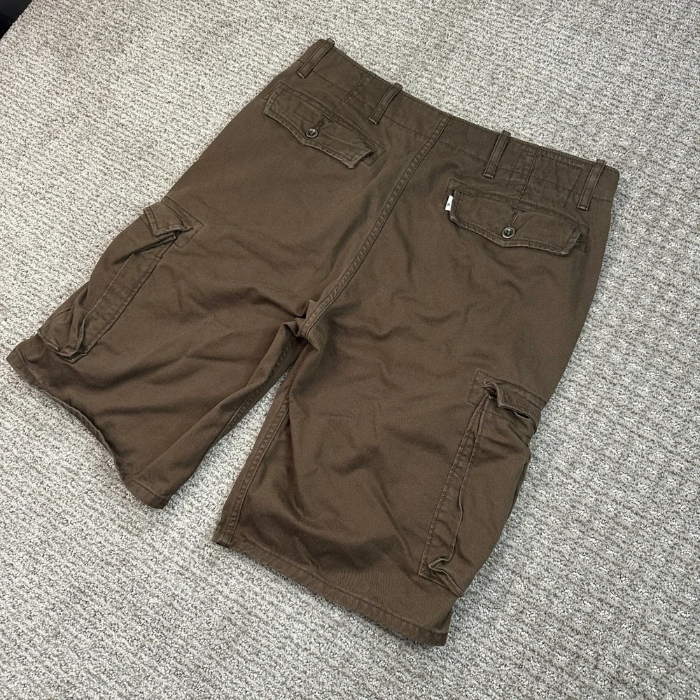 Levis Mens Brown Cotton Twill Cargo Shorts Size 32 12463-0021